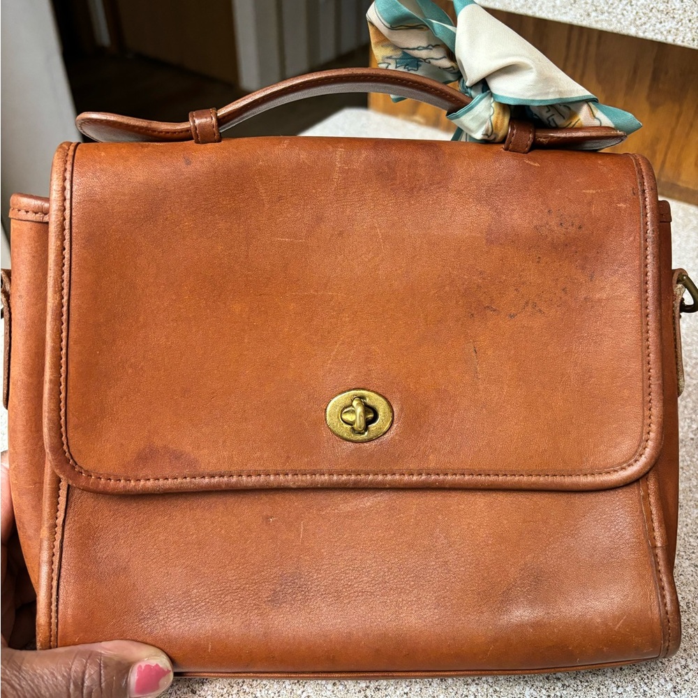 Coach British Tan Court  bag